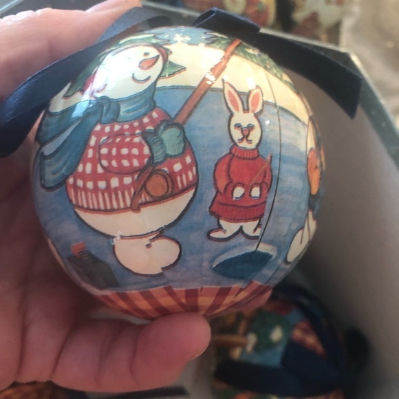 1996 Frosty & Friends Paper Mâche Ornaments Boxed - Picture 8 of 9